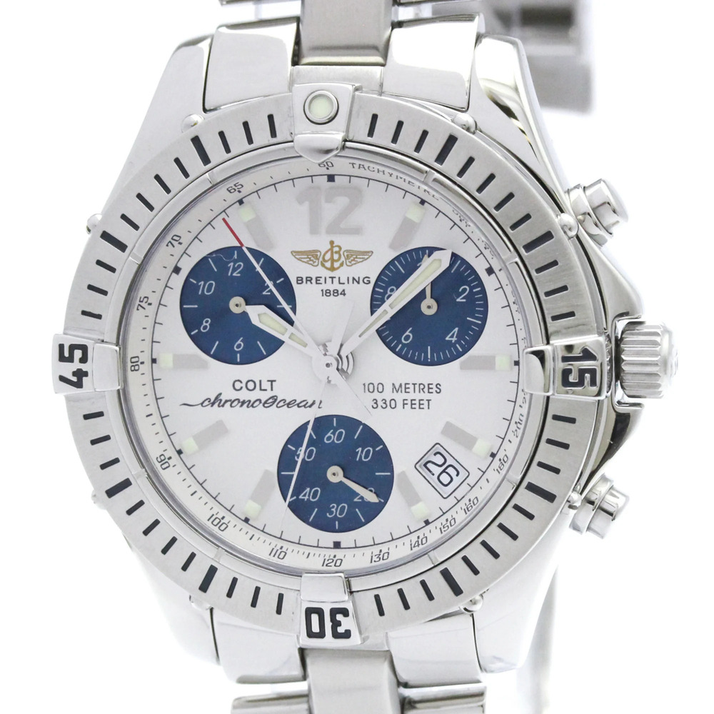 BREITLING Colt Chrono Ocean Steel Quartz Mens Watch A53350 Polished